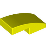 Lego destička 2x1 půl oblouku zakulacená hladká, neonově žlutá (6378287)